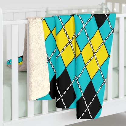 Bahamas Retro Argyle Blanket Throw