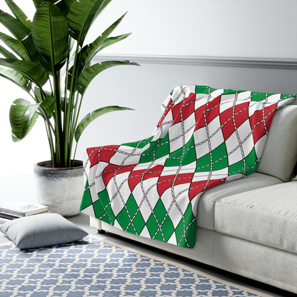 Italy Retro Argyle Blanket Throw