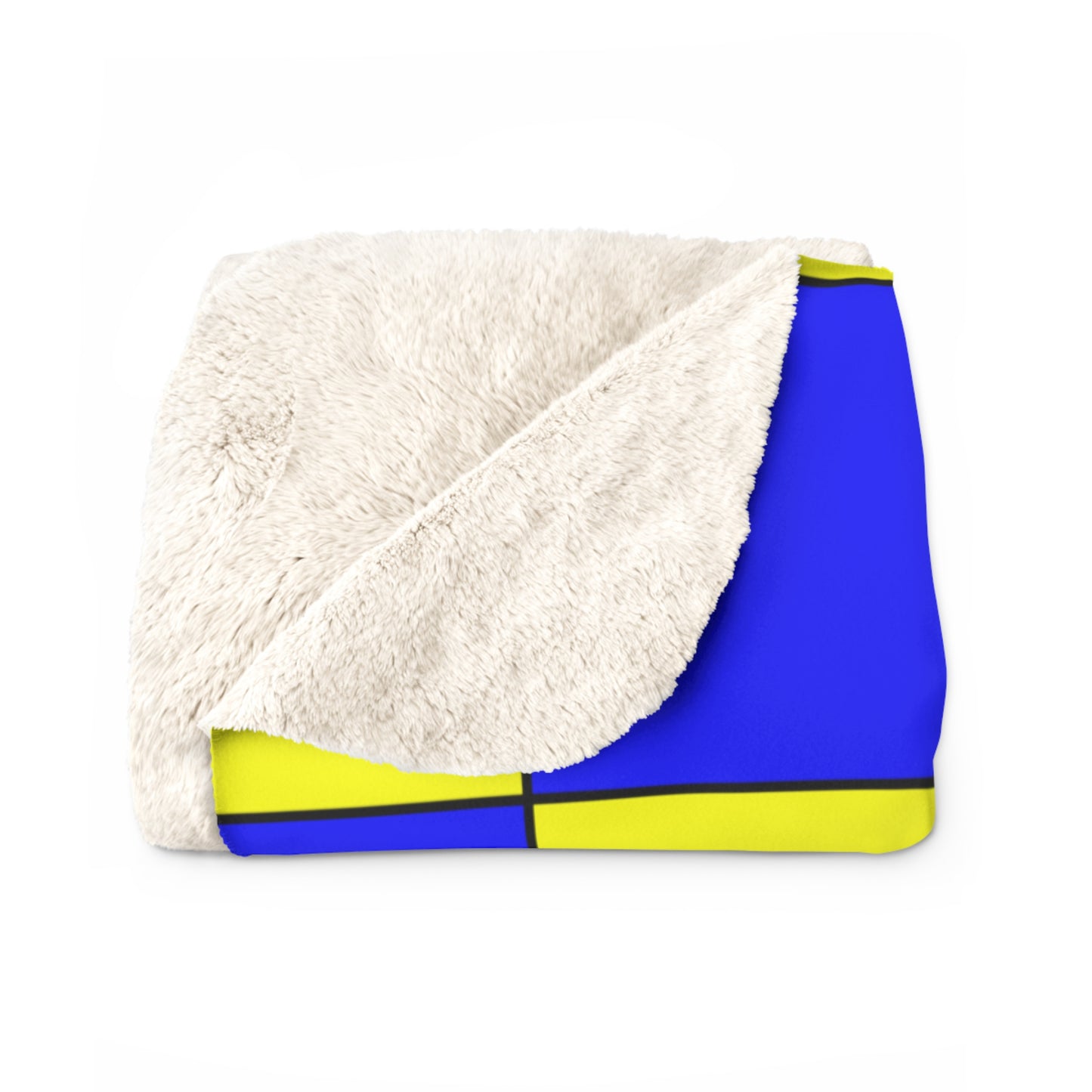 Blue, Yellow Retro Check Blanket Throw