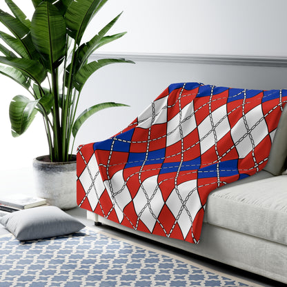 Chile Retro Argyle Blanket Throw
