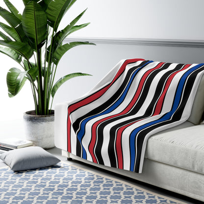 Republic Of Korea Retro Stripes Blanket Throw