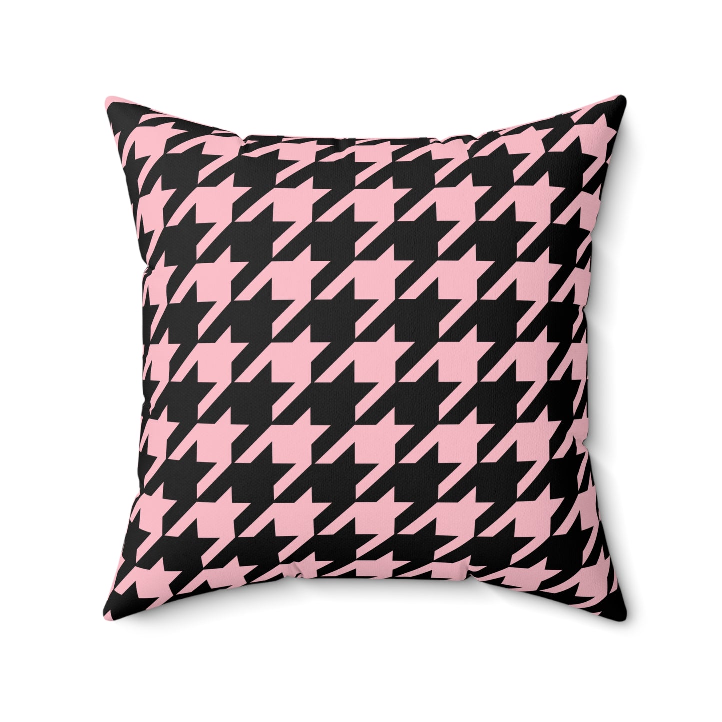 Pink, Black Retro Houndstooth Cushion Pillow