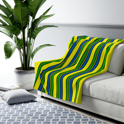 Saint Vincent And The Grenadines Retro Stripes Blanket Throw