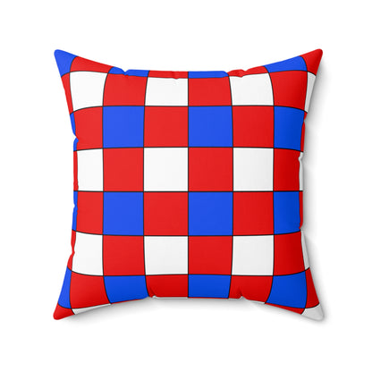 Puerto Rico Retro Check Cushion Pillow