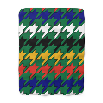 South Africa Retro Houndstooth Blanket Throw