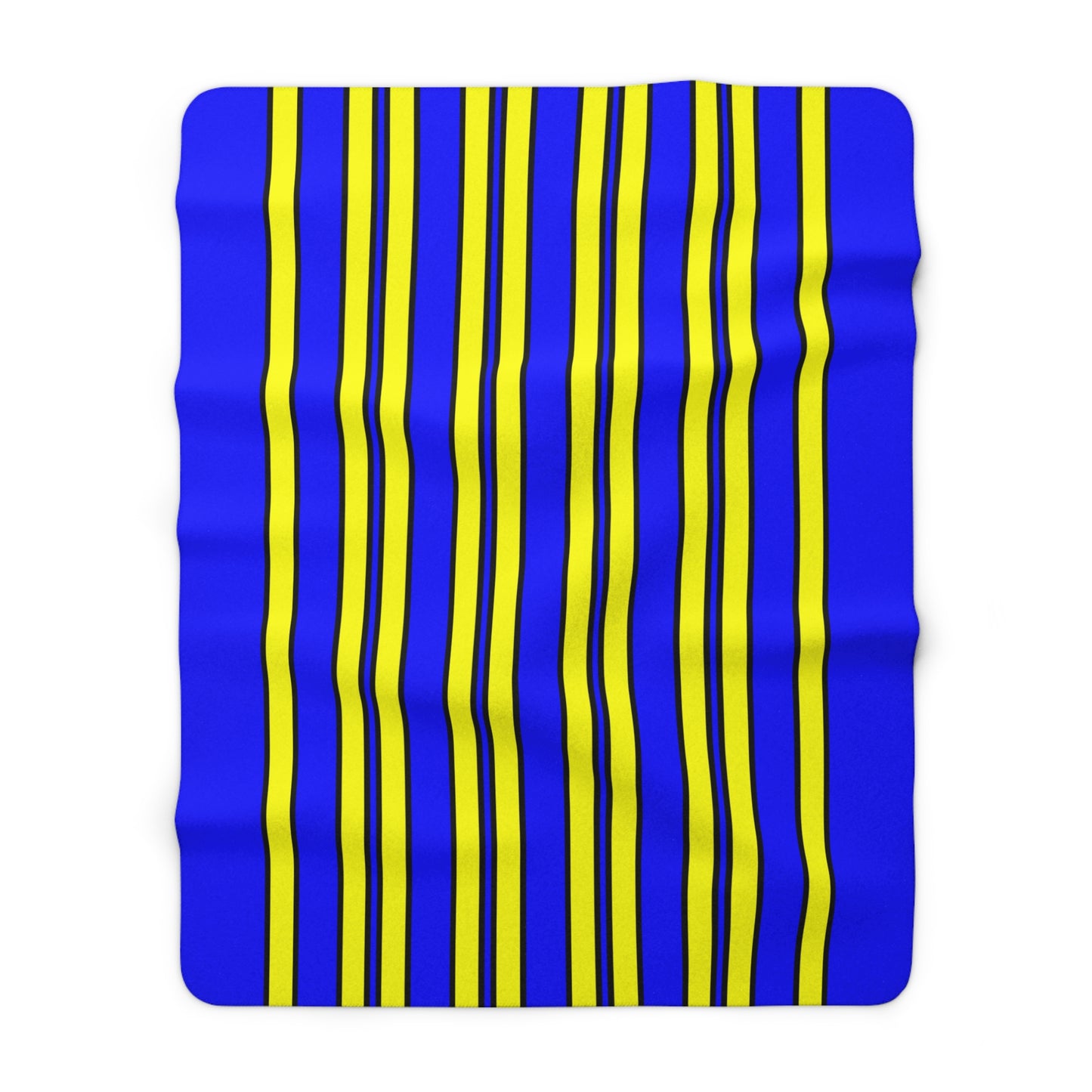 Blue, Yellow Retro Stripes Blanket Throw