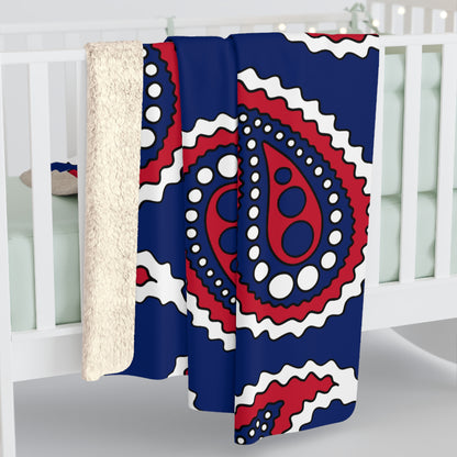 Ascension Island Retro Paisley Blanket Throw