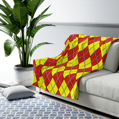 Vietnam Retro Argyle Blanket Throw