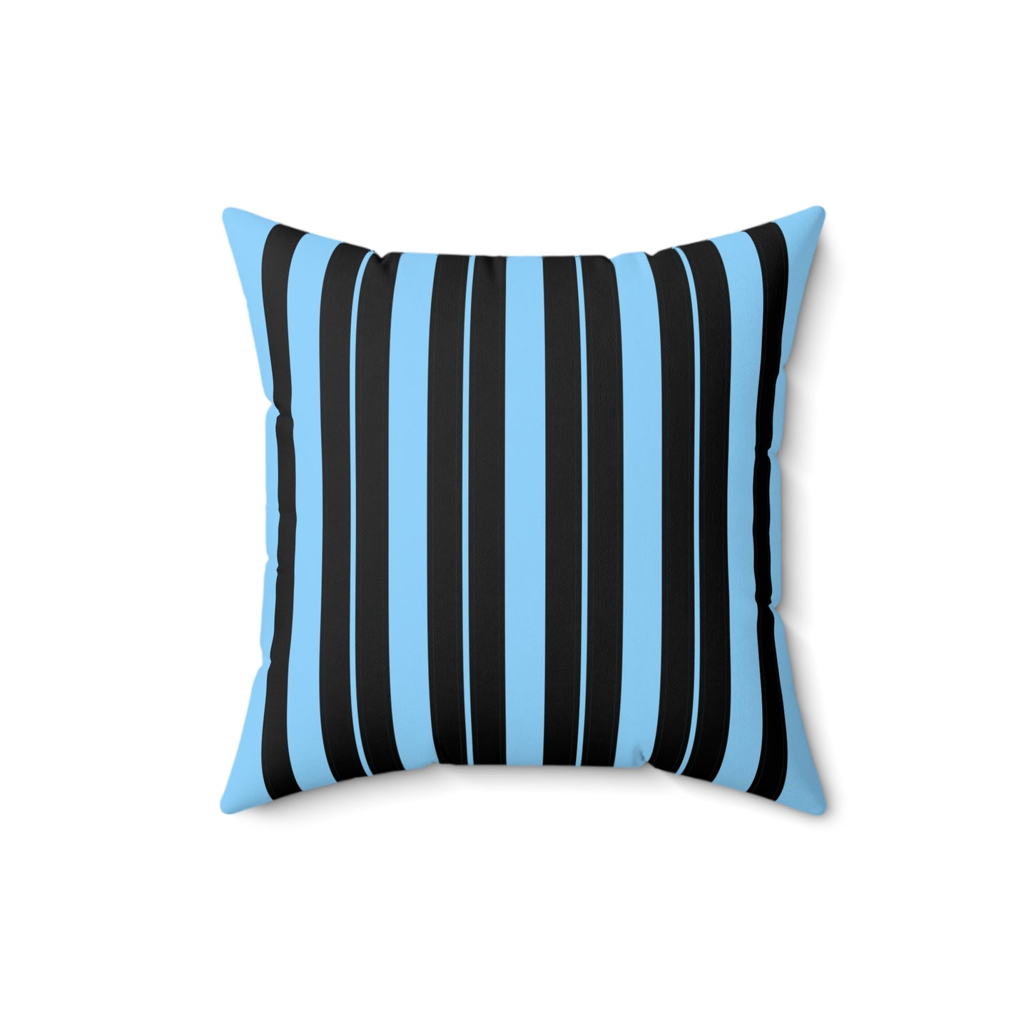 Light Blue, Black Retro Stripes Cushion Pillow