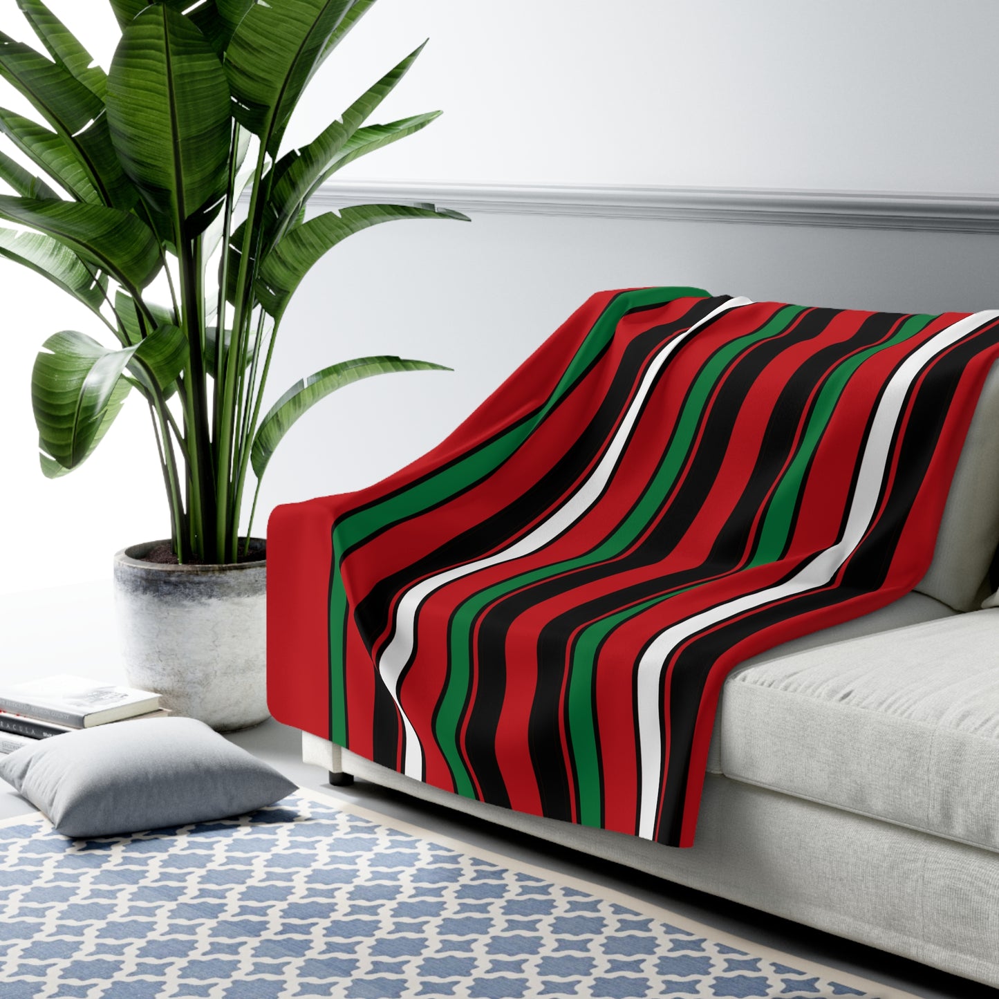 Western Sahara Retro Stripes Blanket Throw