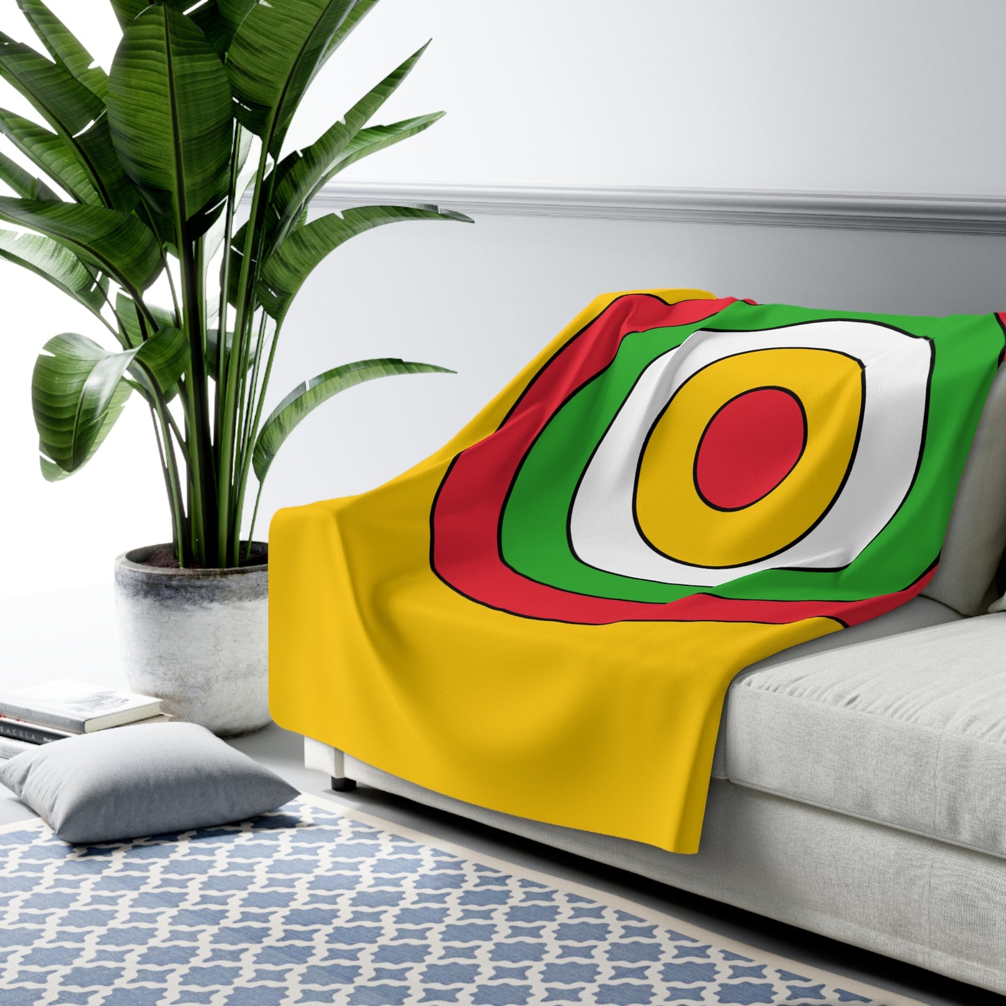 Myanmar Retro Target Blanket Throw