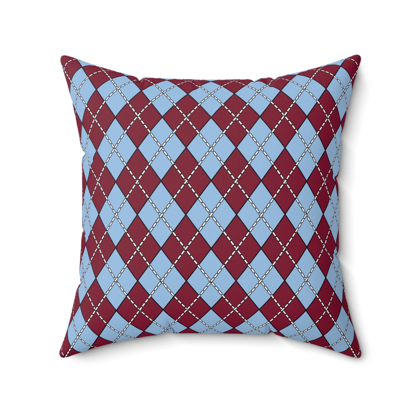 Claret, Blue Retro Argyle Cushion Pillow