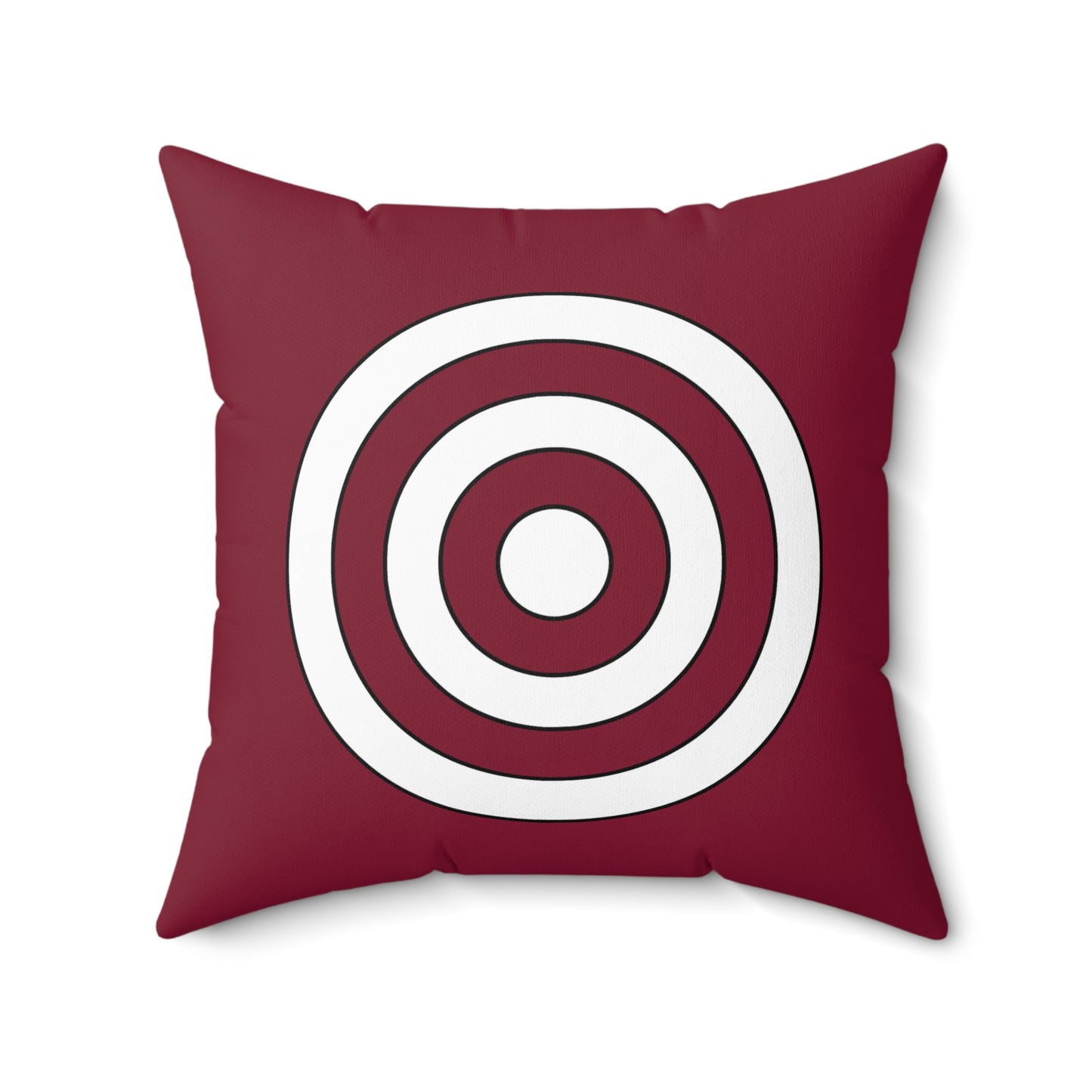 Claret, White Retro Target Cushion Pillow