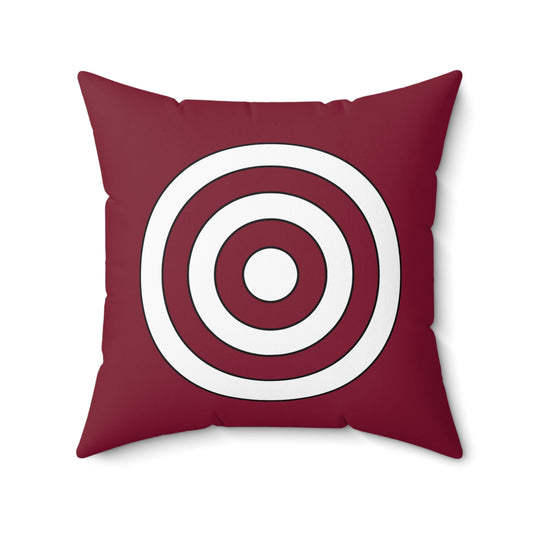 Claret, White Retro Target Cushion Pillow