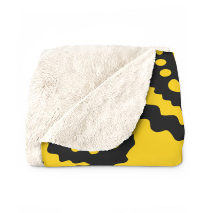 Gold, Black Retro Paisley Blanket Throw