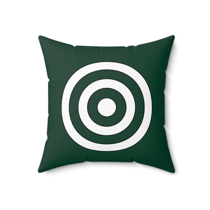 Dark Green, White Retro Target Cushion Pillow