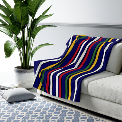 British Virgin Islands Retro Stripes Blanket Throw