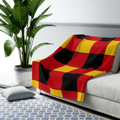 Timor Leste Retro Check Blanket Throw