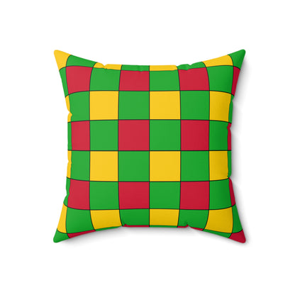Sao Tome And Principe Retro Check Cushion Pillow