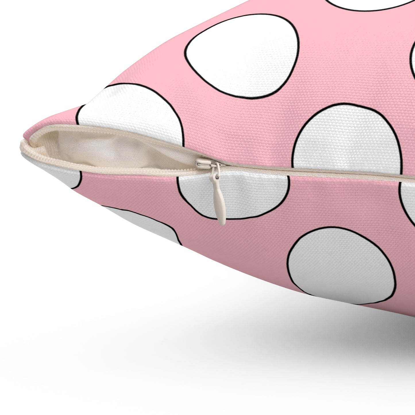 Pink, White Retro Polka Dots Cushion Pillow