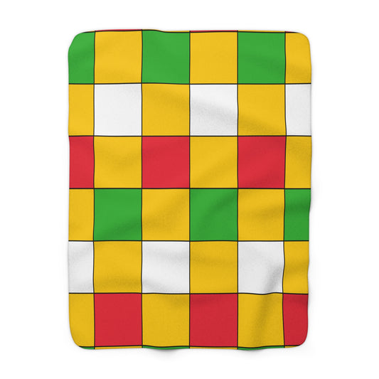 Myanmar Retro Check Blanket Throw