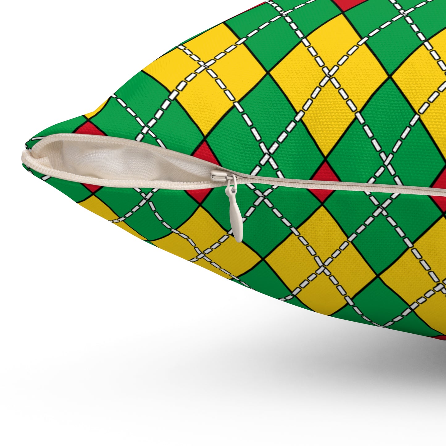 Guinea Bissau Retro Argyle Cushion Pillow