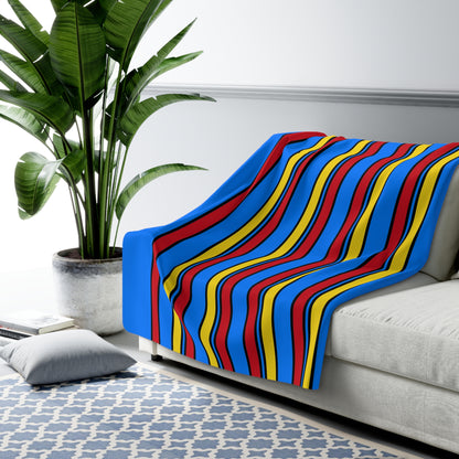 Democratic Republic of the Congo Retro Stripes Blanket Throw