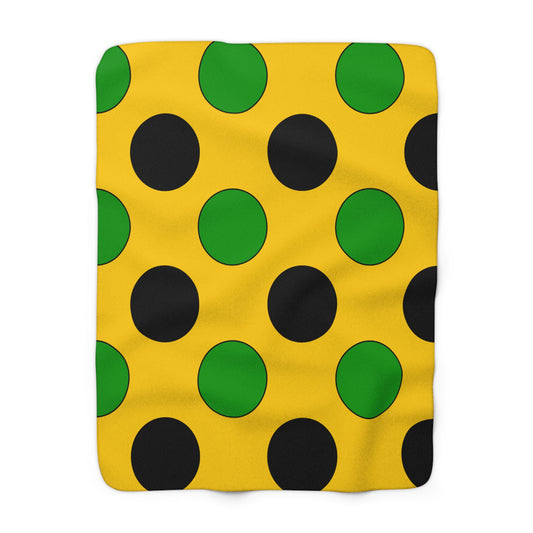 Jamaica Retro Polka Dots Blanket Throw