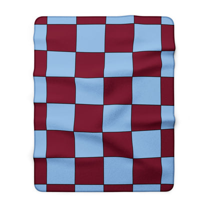 Claret, Blue Retro Check Blanket Throw