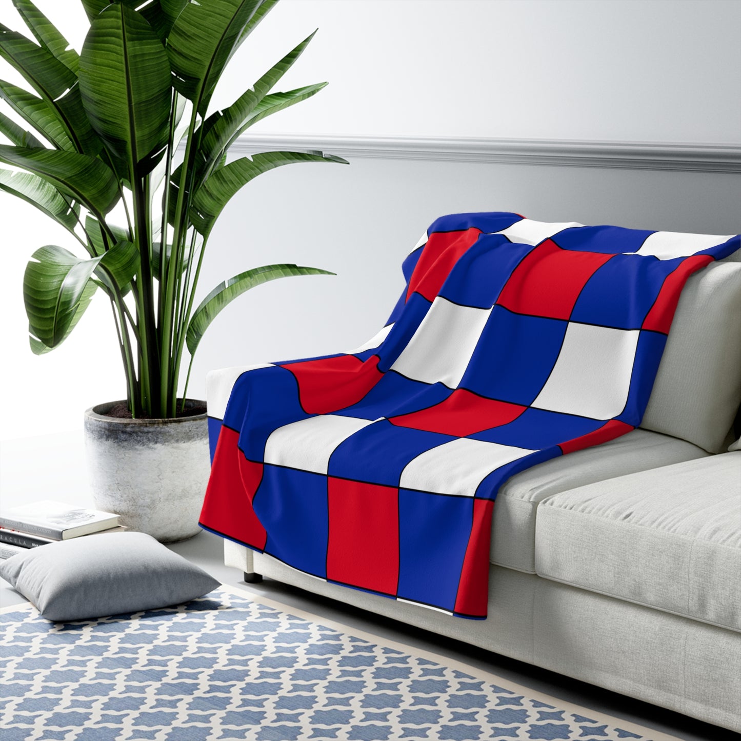 Cambodia Retro Check Blanket Throw