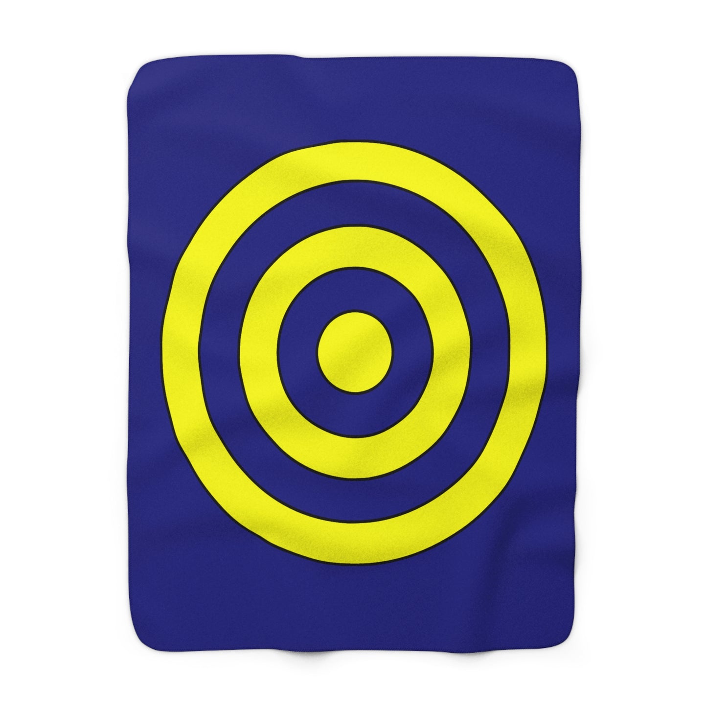 Navy Blue, Yellow Retro Target Blanket Throw