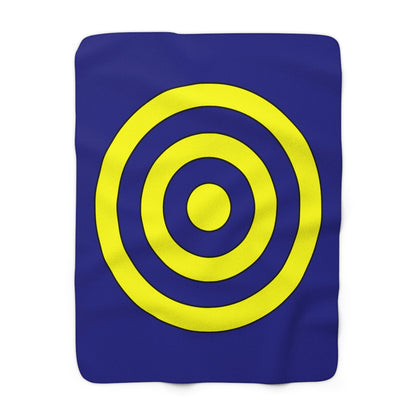 Navy Blue, Yellow Retro Target Blanket Throw