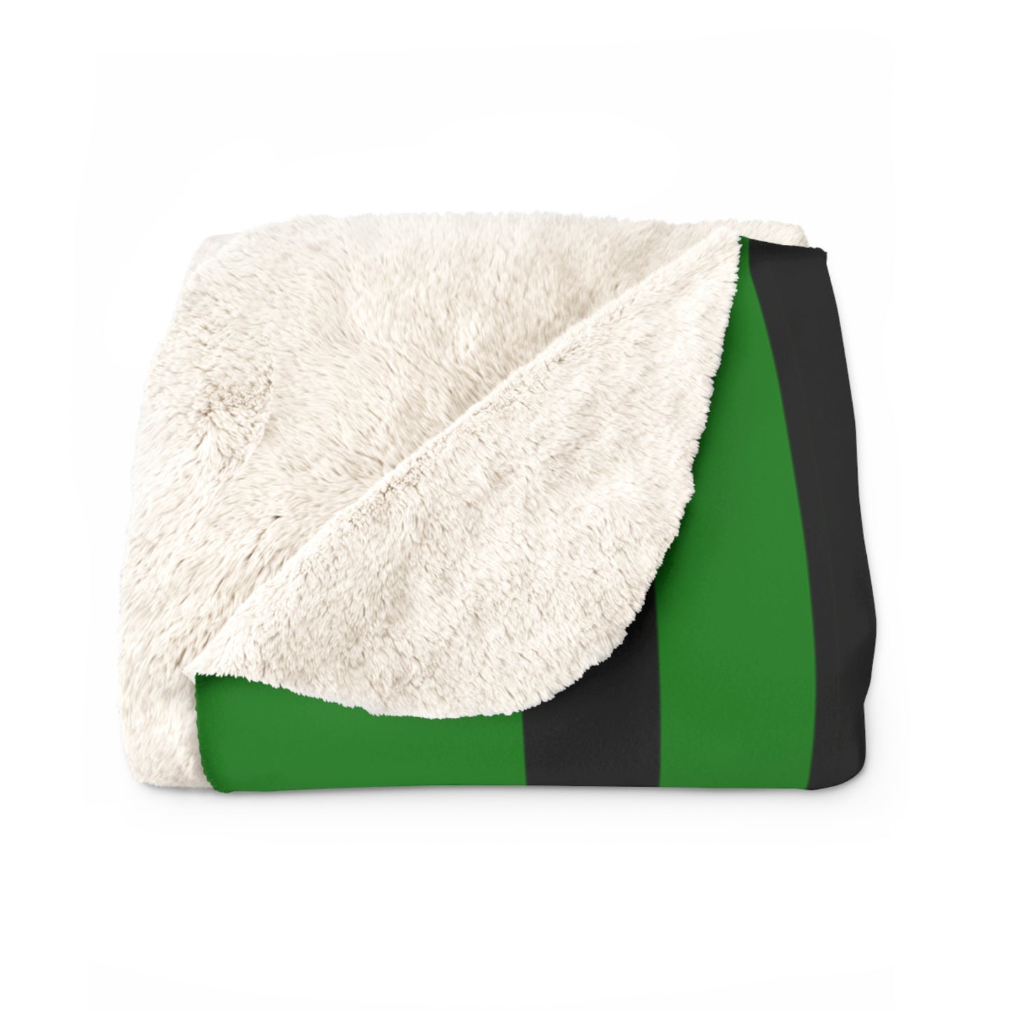 Green, Black Retro Stripes Blanket Throw