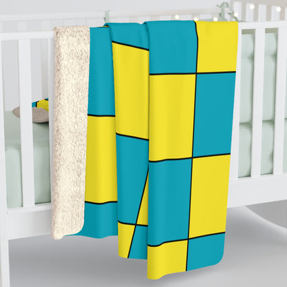 Kazakhstan Retro Check Blanket Throw