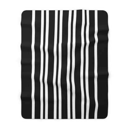 Black, White Retro Stripes Blanket Throw