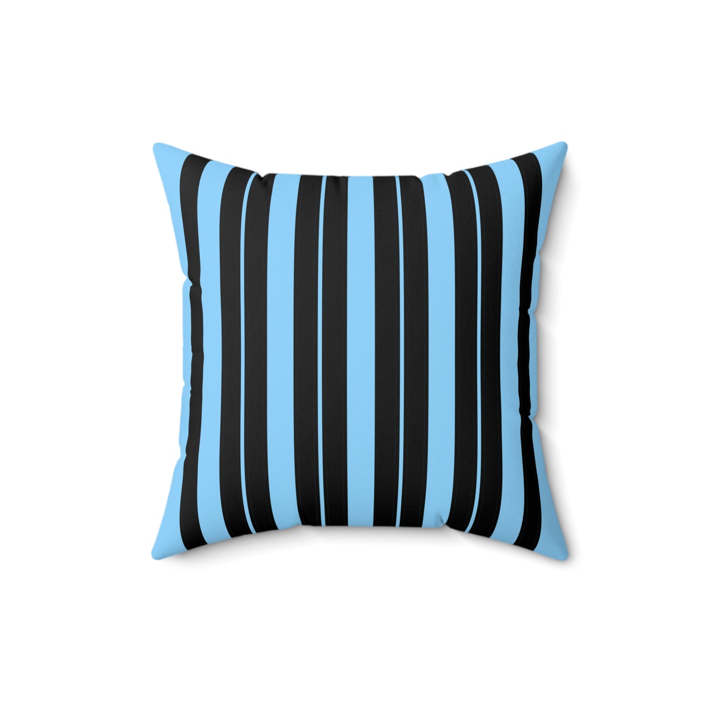 Light Blue, Black Retro Stripes Cushion Pillow