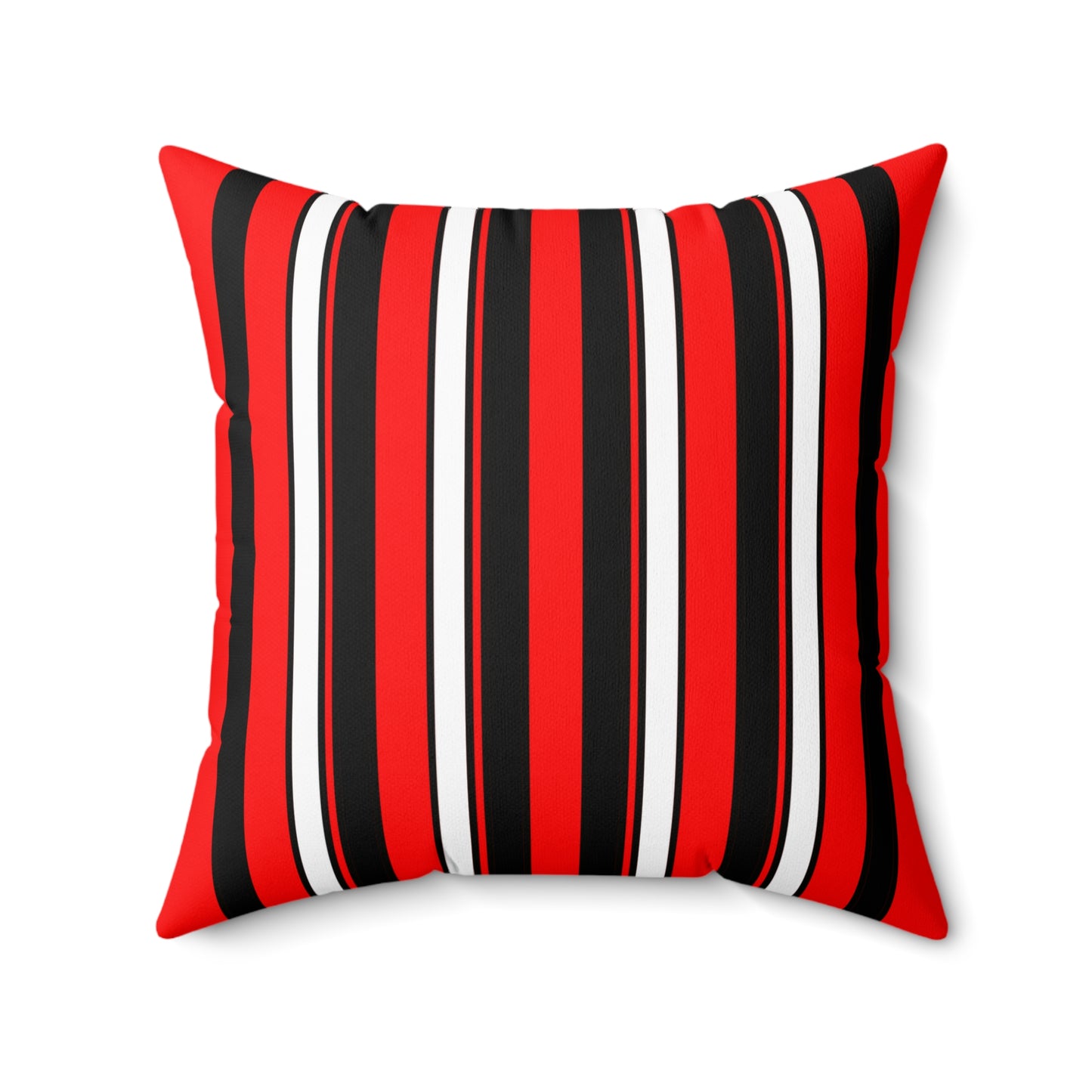 Red, Black, White Retro Stripes Cushion Pillow