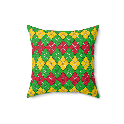Sao Tome And Principe Retro Argyle Cushion Pillow