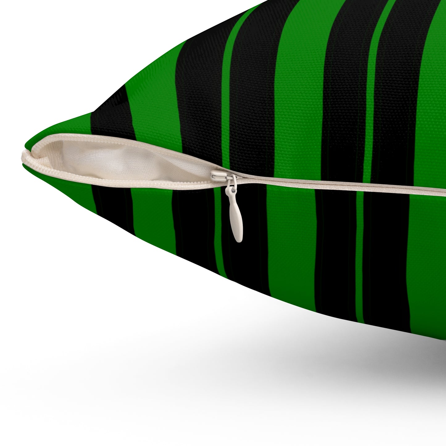 Green, Black Retro Stripes Cushion Pillow