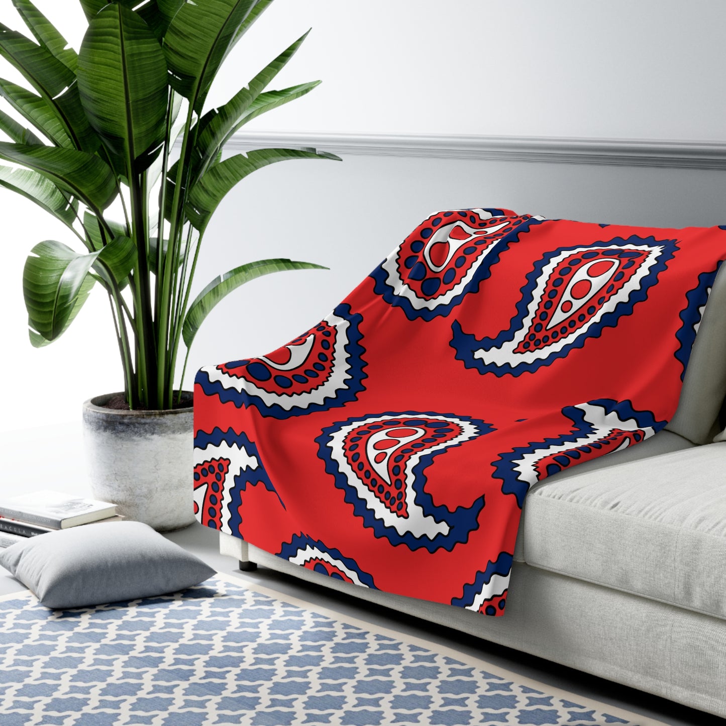 Svalbard And Jan Mayen Retro Paisley Blanket Throw