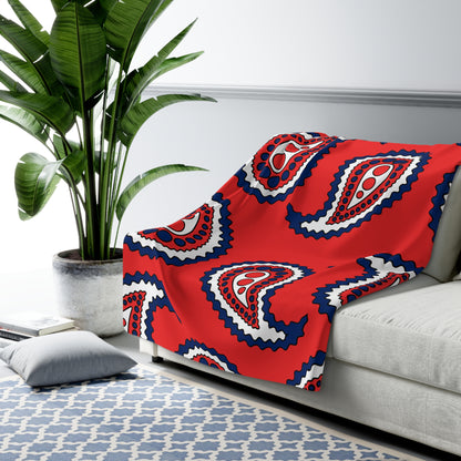 Svalbard And Jan Mayen Retro Paisley Blanket Throw