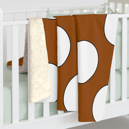 Brown, White Retro Polka Dots Blanket Throw
