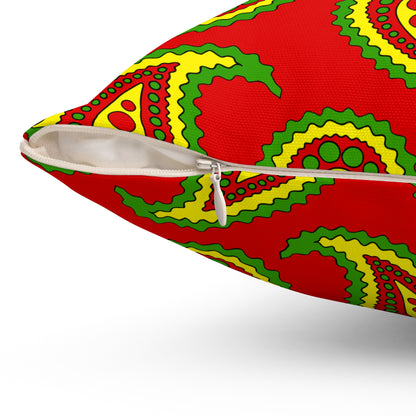 Burkina Faso Retro Paisley Cushion Pillow