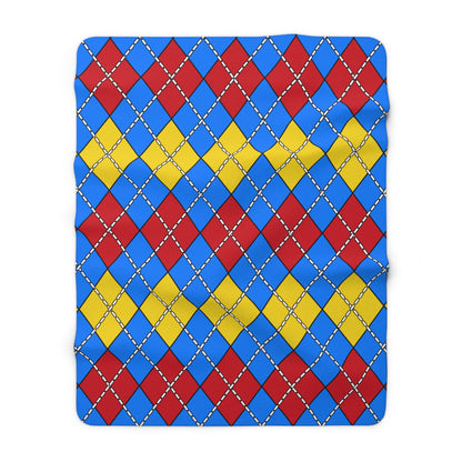Democratic Republic of the Congo Retro Argyle Blanket Throw