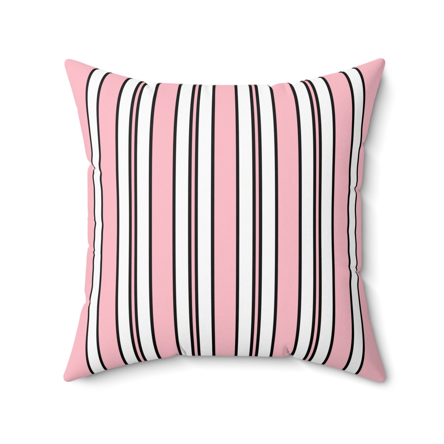 Pink, White Retro Stripes Cushion Pillow