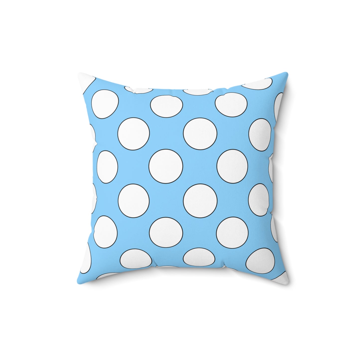 Light Blue, White Retro Polka Dots Cushion Pillow