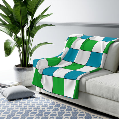 Uzbekistan Retro Check Blanket Throw