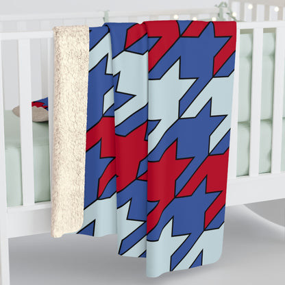 Guam Retro Houndstooth Blanket Throw