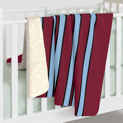 Claret, Blue Retro Stripe Blanket Throw