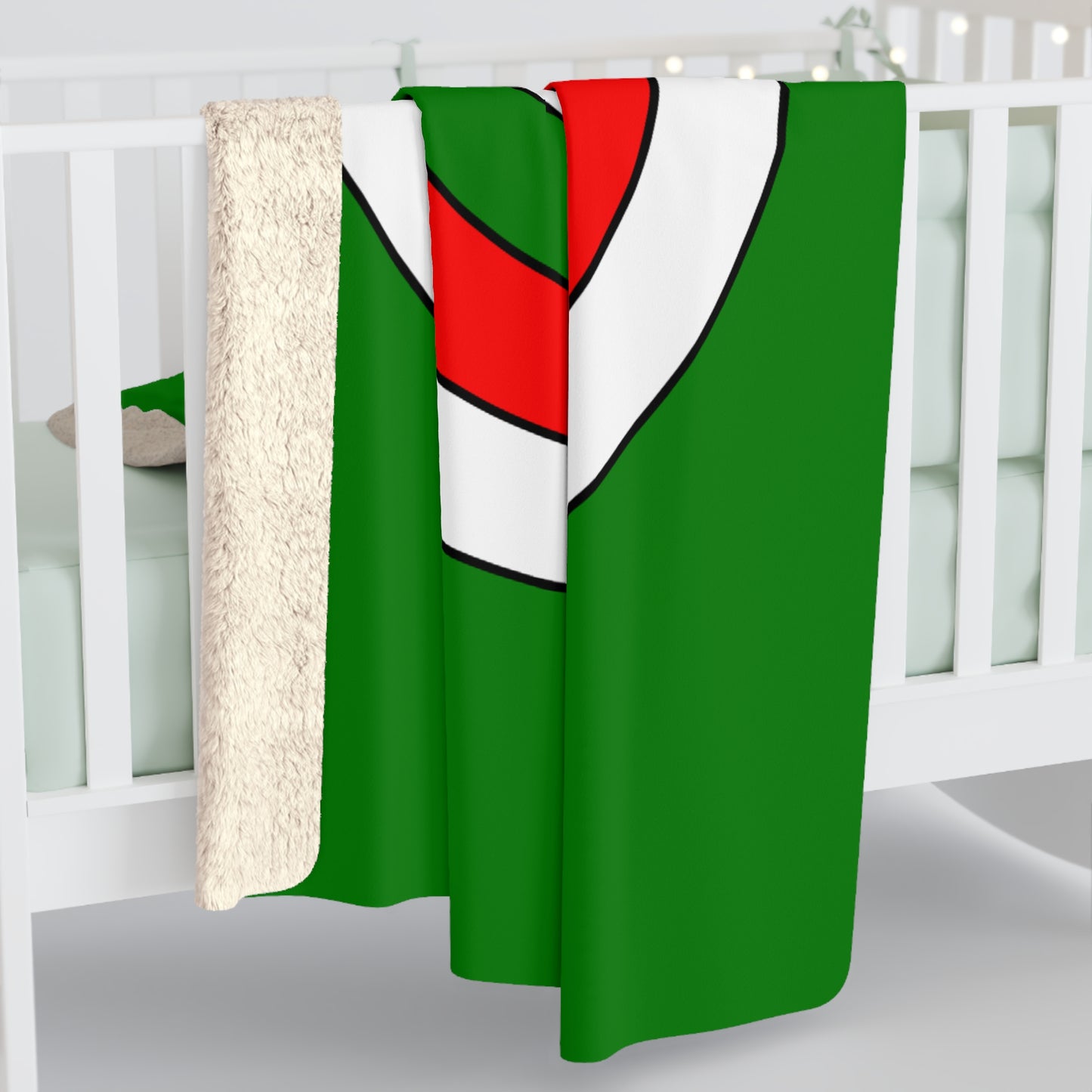 Green, White, Red Retro Target Blanket Throw